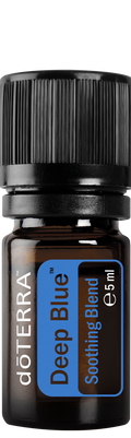doTERRA Deep Blue ätherische Ölmischung 5 ml in brauner Glasflasche mit schwarzem Schraubverschluss und blauem Etikett