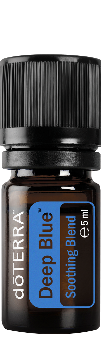 doTERRA Deep Blue ätherische Ölmischung 5 ml in brauner Glasflasche mit schwarzem Schraubverschluss und blauem Etikett