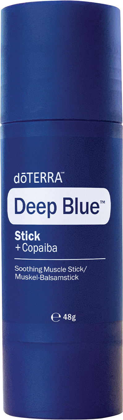 doTERRA Deep Blue Stick mit Kopaiva, 48 g, in blauer Verpackung
